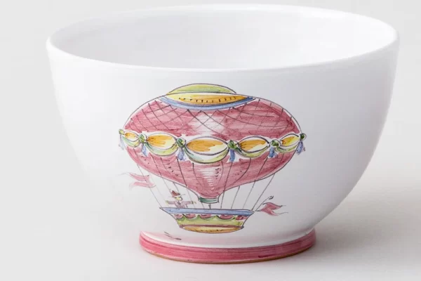 Detail of bowl with hot-air balloon motif