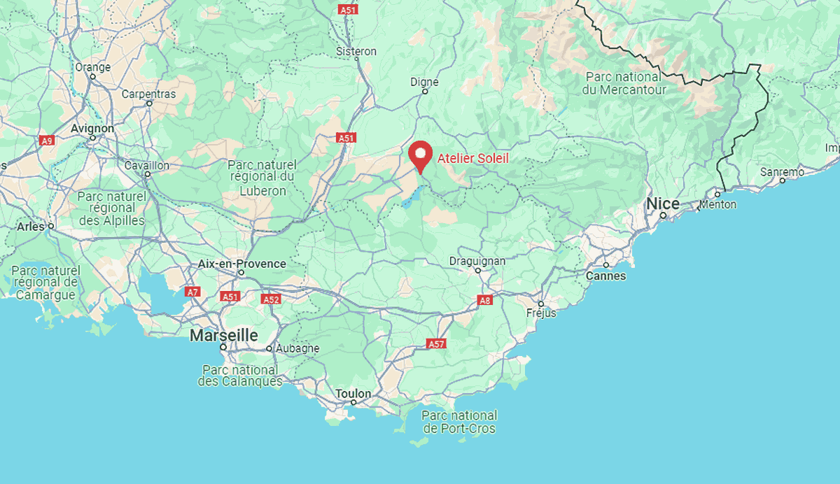 Map of Moustiers and Provence