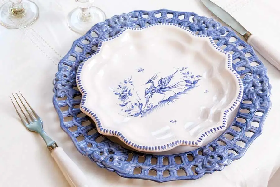 Pearled candy dish on lace plate