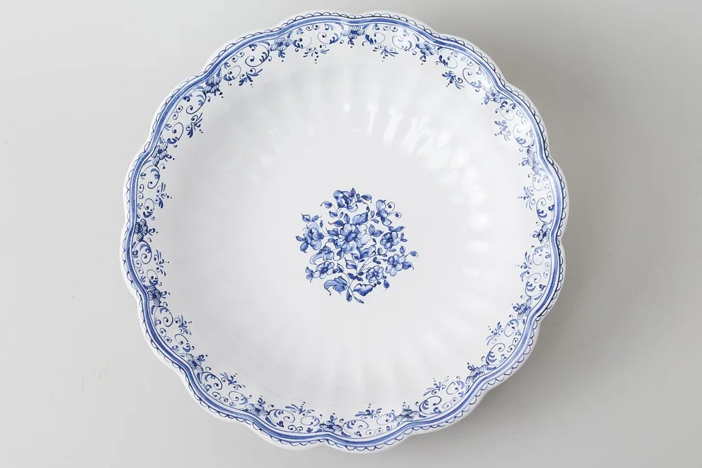 Louis XV bowl with blue bouquet and frieze motif