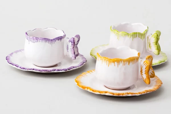 Butterfly mini-cup and saucer