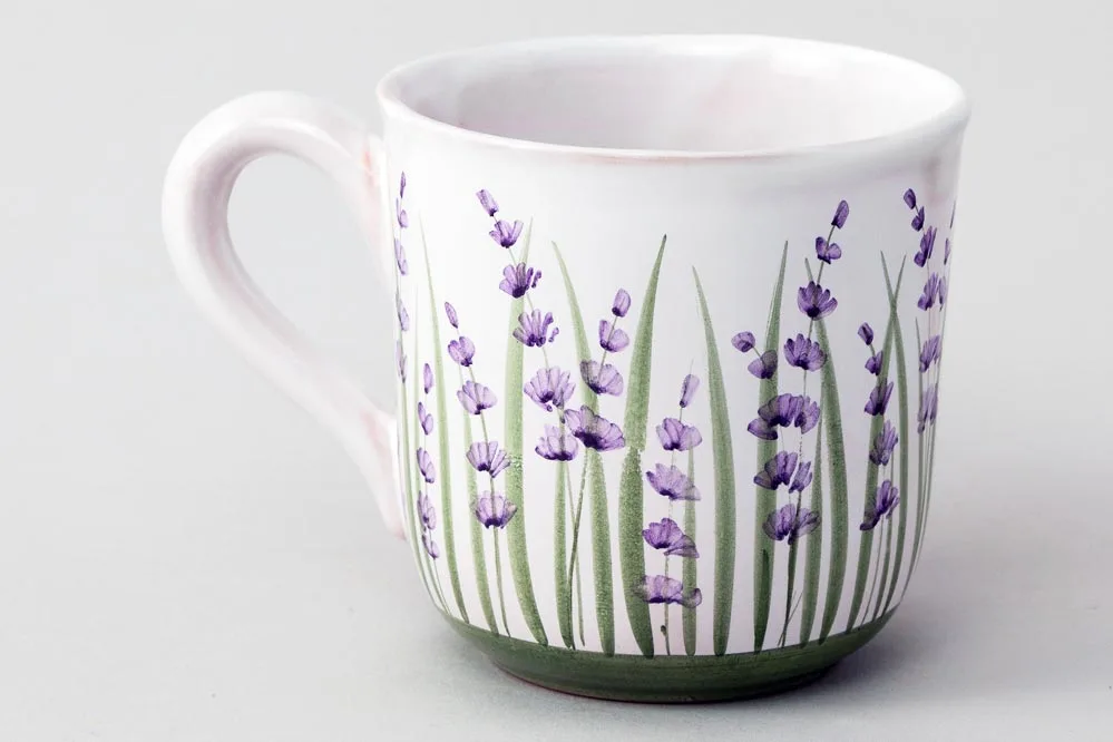 Mug with lavender motif