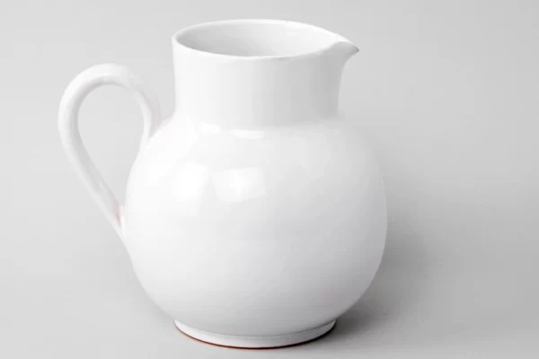 Round pitcher in white