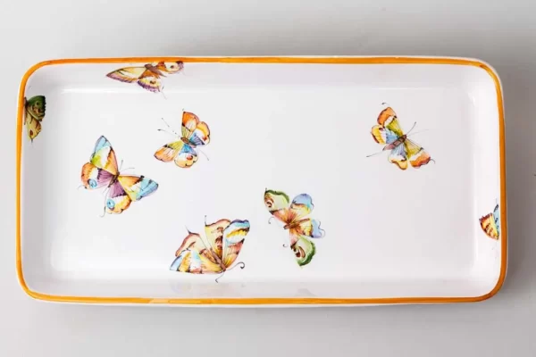 Cake platter with butterflies motif