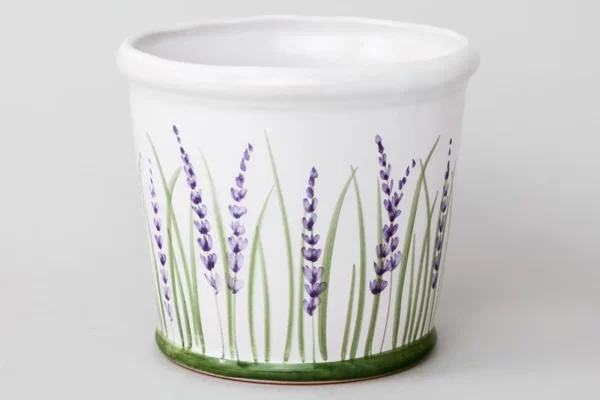 Orchids pot with lavender motif