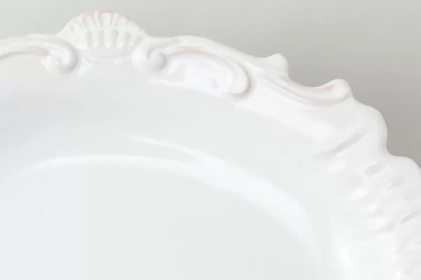Detail of shell pickle dish in white